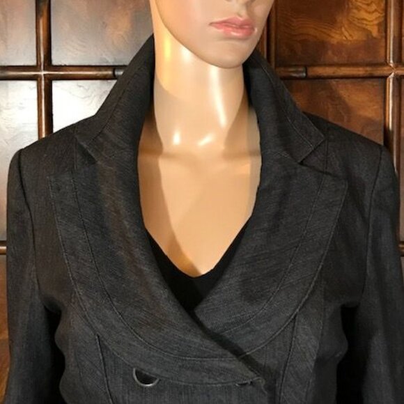 NWOT Nine West Indigo Cannes Tailored Variegated Peplum Double Breasted Jacket - Picture 8 of 16